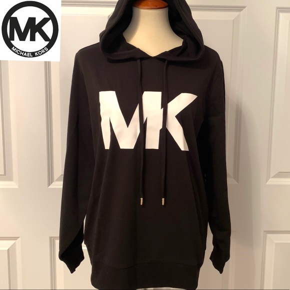 Michael Kors | Tops | Michael Kors Blackwhite Logo Hoodie | Poshmark